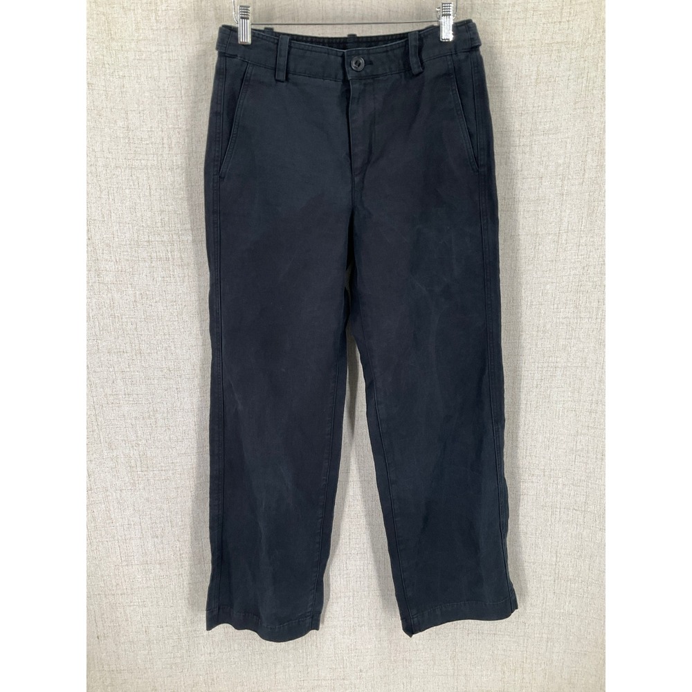 Vince Trousers Womens 6 Black Linen Blend Straight Leg Classic Minimalist Luxury
